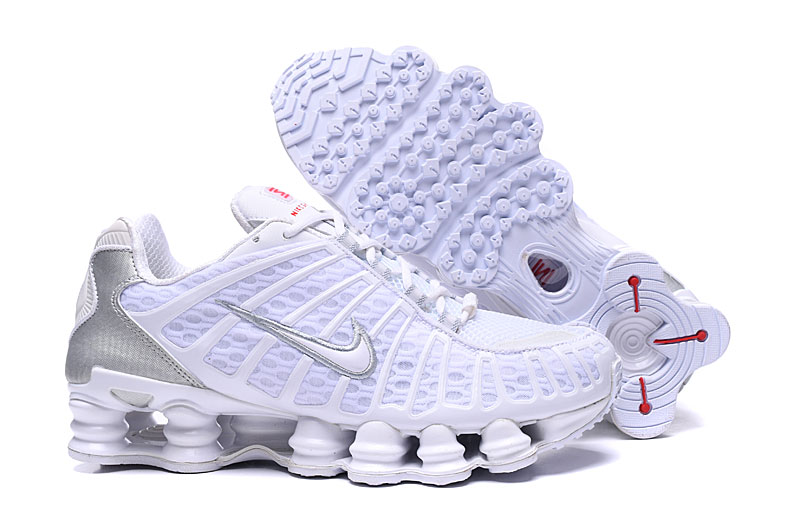 Nike Shox TL Men's Shoes White Silver Red-08